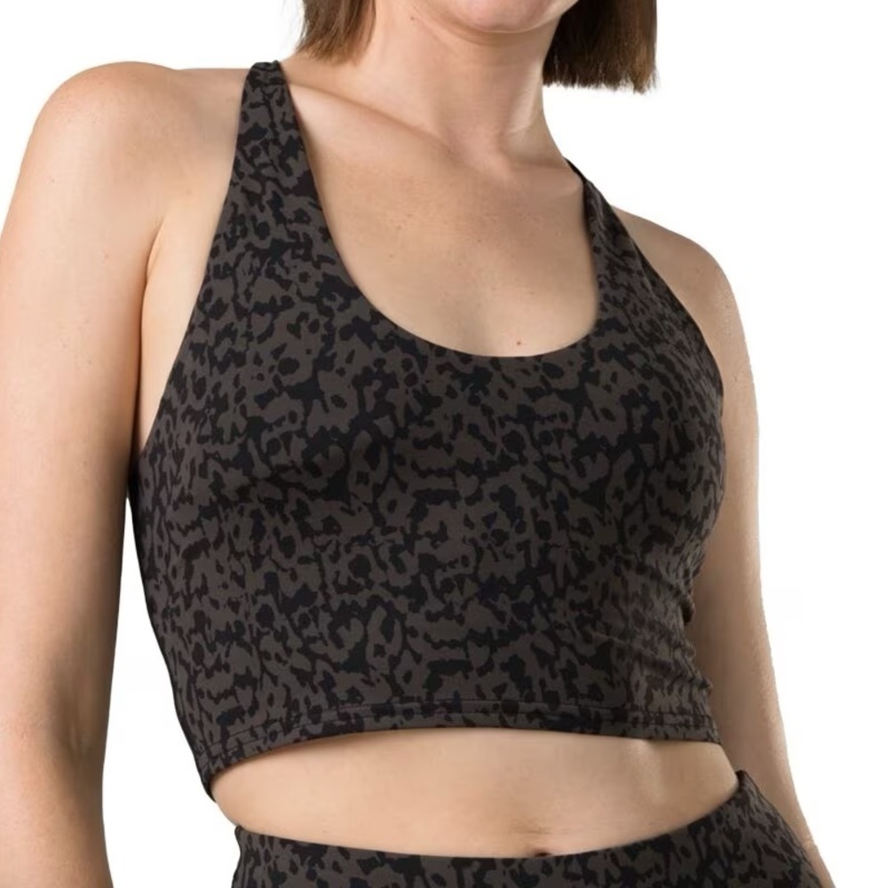 PRANA Chakara Crop Top in Dark Iron Wild Size Small